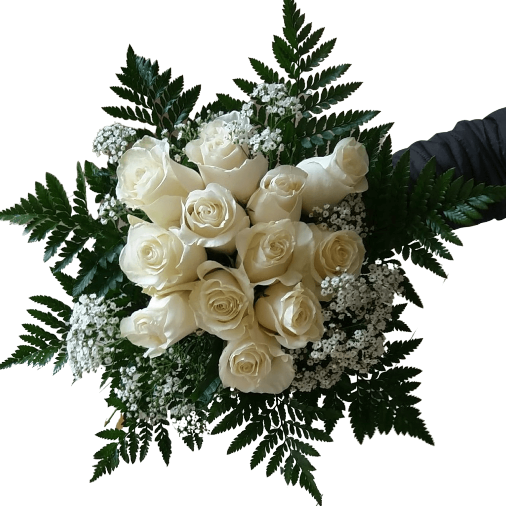 Rosas 8. Bouquet de12 rosas blancas
